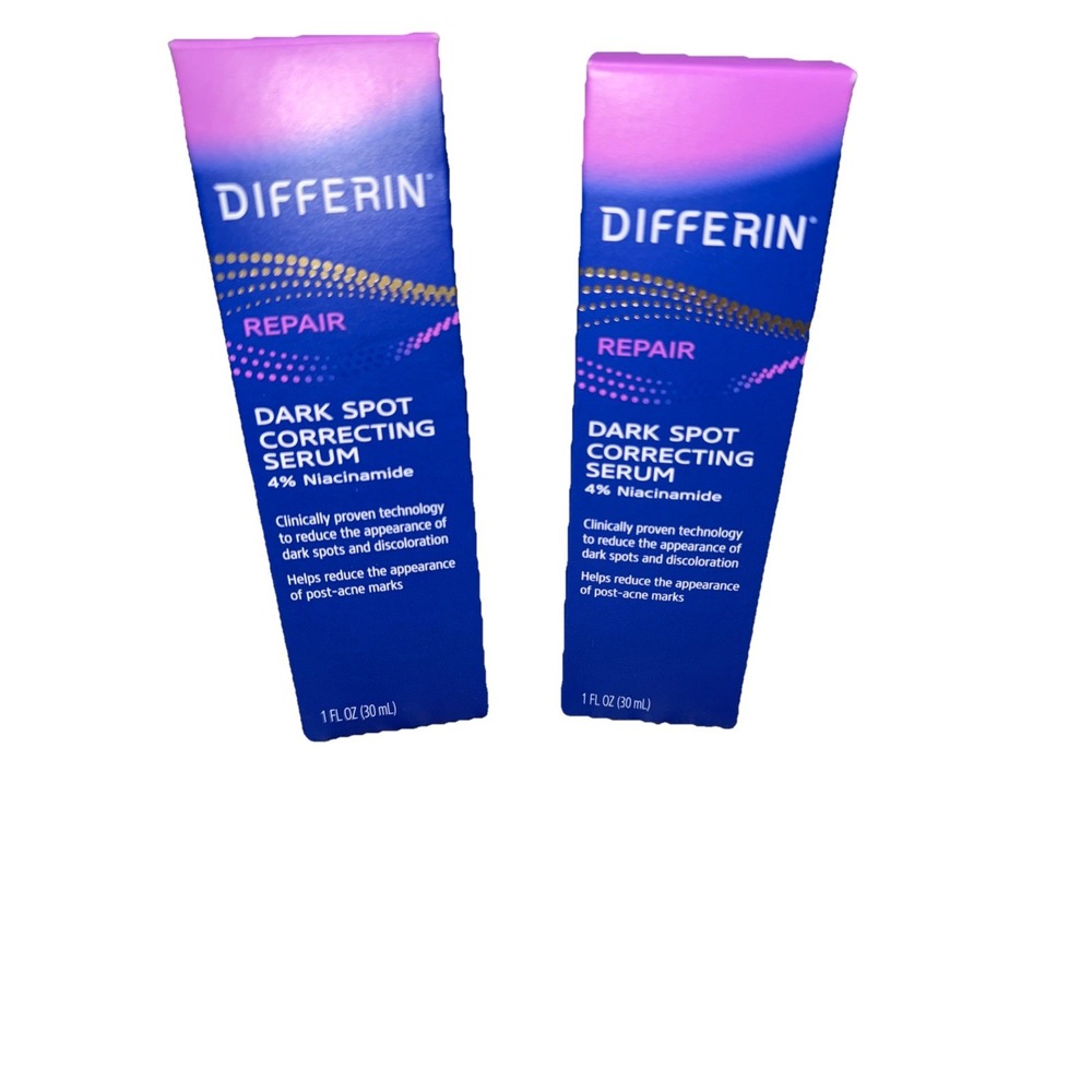 Differin Dark Spot Correcting Serum 4% Niacinamide 1 fl oz Lot of 2 Bottles